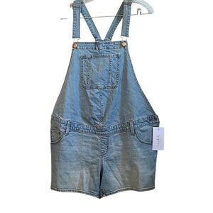 Isabel Maternity Short-all Jean Denim Corto Overalls 12